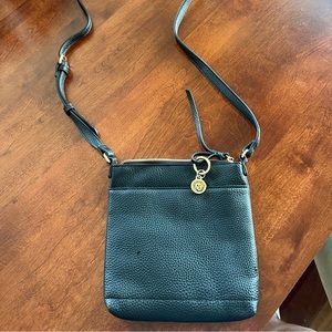 NWOT Ann Klein Black Leather Crossbody Bag